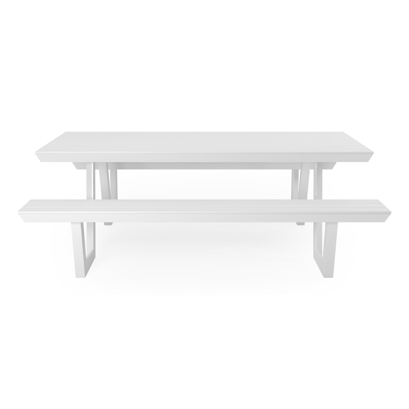 Altura picknicktafel in wit aluminium - L 220 x B 89 x H 74 cm