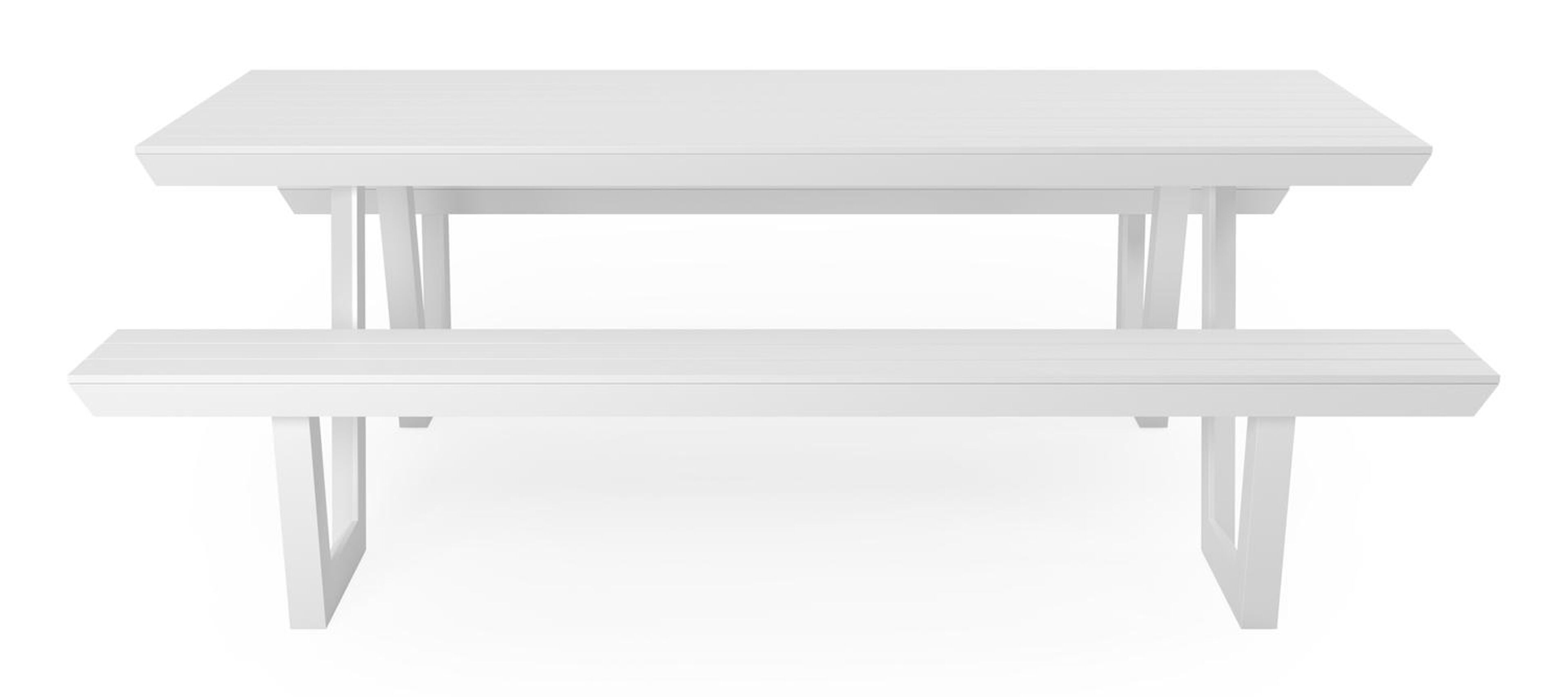 Altura picknicktafel in wit aluminium - L 220 x B 89 x H 74 cm