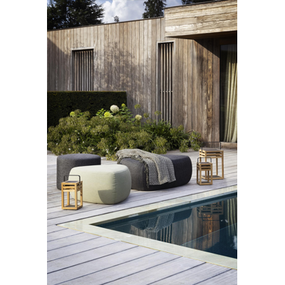 Pouf Masso en chartres sooty All weather sunbrella® luxe - Lrg. 90 x Prof. 90 x Haut. 35 cm