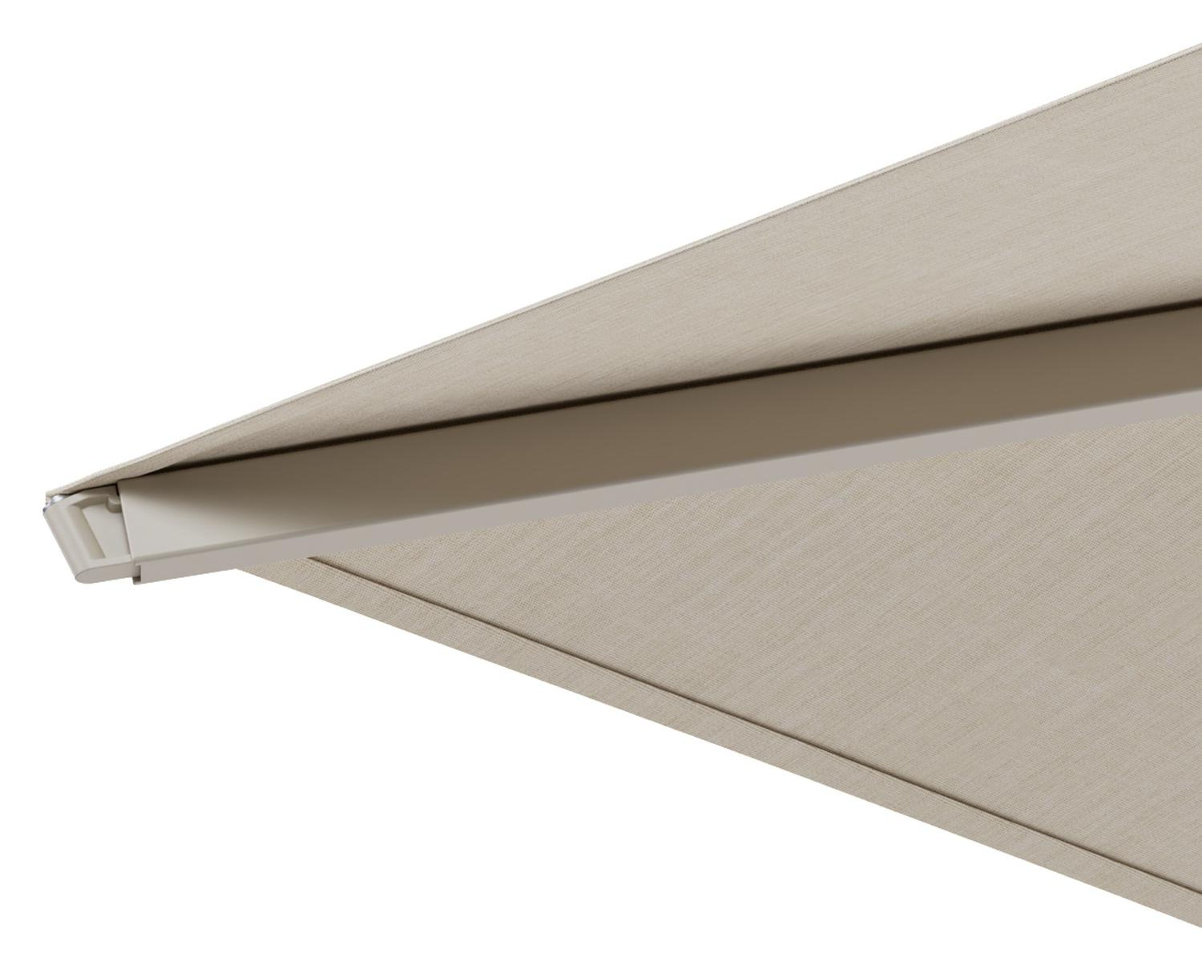 Solino staanparasol in beige aluminium en All Weather Sunbrella Premium beige parasoldoek - L1 400 x L2 400 cm (zonder voet)