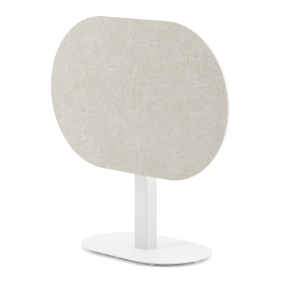 Table de jardin Teramo bombo en aluminium blanc et céramique pleine Shilin - Lg. 110 x Lrg. 70 x Haut. 73.7 cm