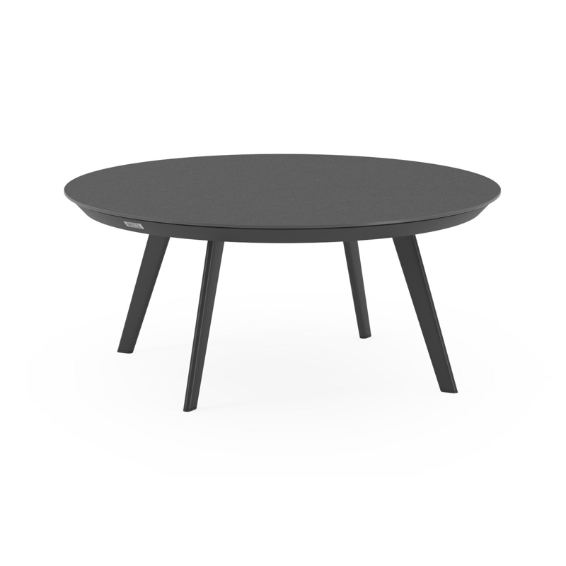 Rondo loungetafel in zwart aluminium en nero black volkeramiek - Dia. 85 x H 35 cm