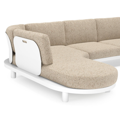 Donato loungehoek in wit aluminium met all weather cosytica Bora Jungle kussen