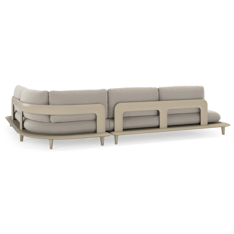 Bomero loungehoek in beige aluminium met firenze sand all weather solica kussen