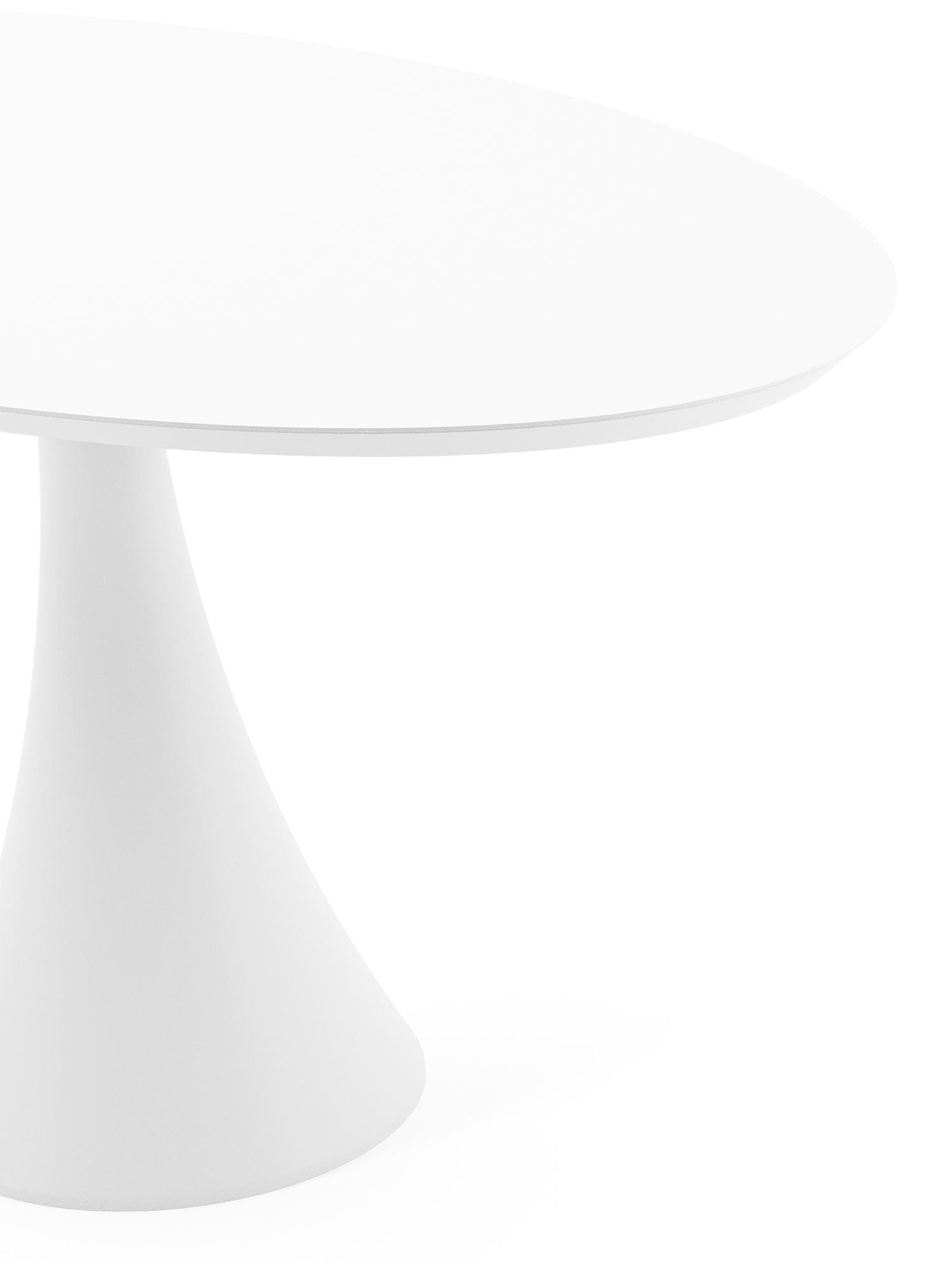 Fano tuintafel ovaal in wit aluminium - L 140 x B 80 x H 75 cm