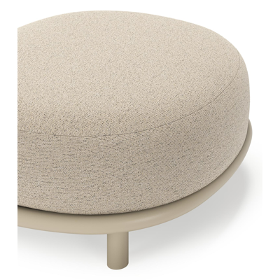 Lupino poef in beige aluminium met marbella beige all weather cosytica kussen