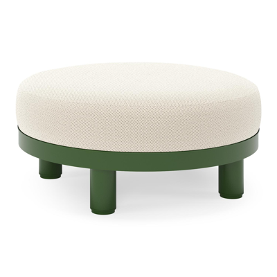 Donato lounge poef in groen aluminium met all weather sunbrella® luxe Lopi Marble kussen
