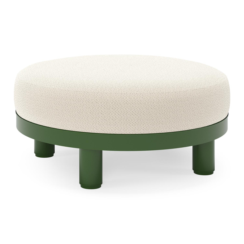 Donato lounge poef in groen aluminium met all weather sunbrella® luxe Lopi Marble kussen