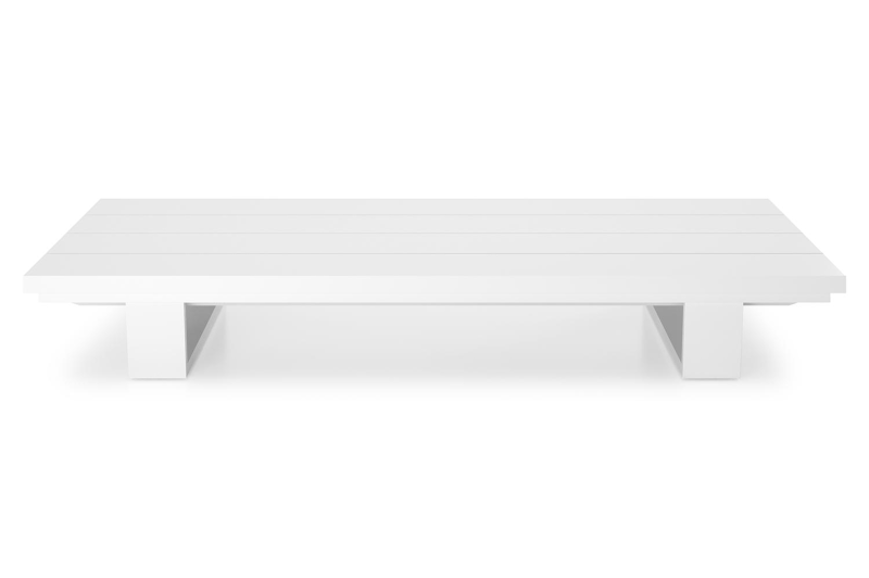 Table basse Pagino en aluminium blanc - Lg 140 x larg. 79,5 x H 21 cm