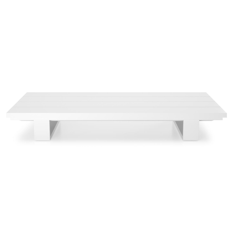 Table basse Pagino en aluminium blanc - Lg 140 x larg. 79,5 x H 21 cm