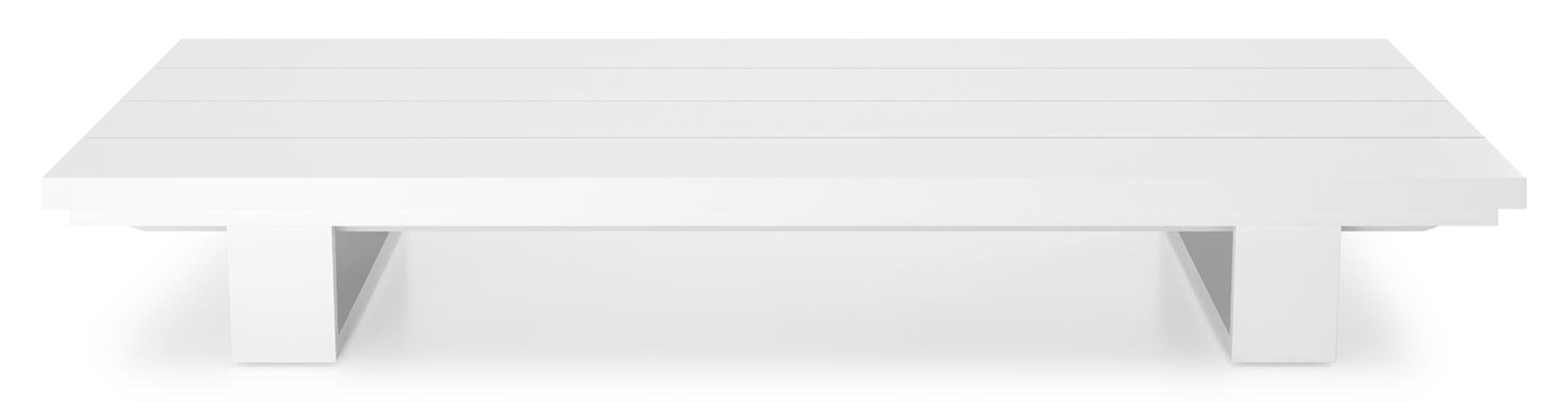 Table basse Pagino en aluminium blanc - Lg 140 x larg. 79,5 x H 21 cm