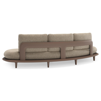 Bomero loungeset in taupe aluminium met bora jungle all weather cosytica kussen