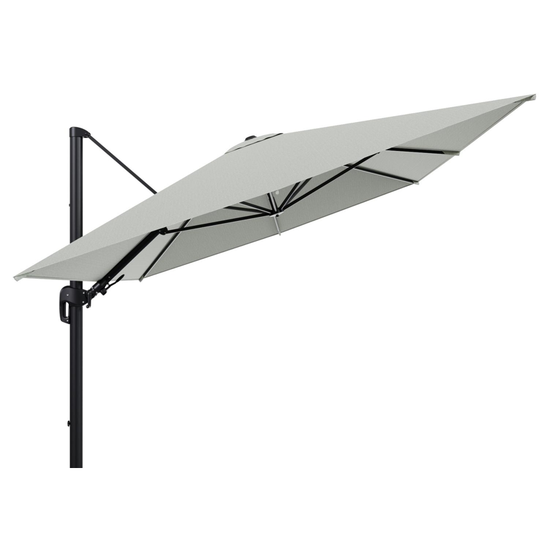 Rufina zweefparasol tiltfunctie in zwart aluminium en parasoldoek in All Weather Sunbrella® Luxe Slow Spirea - L1 400 x L2 300 cm (zonder voet) (zonder voet)