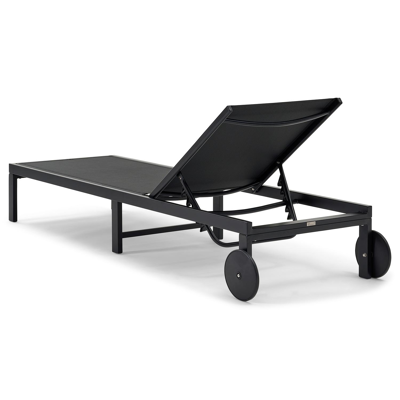 Alba verstelbaar ligbed in zwart aluminium met zwart textilene