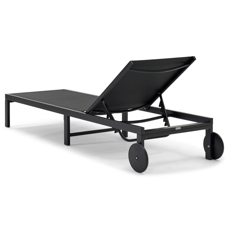 Alba verstelbaar ligbed in zwart aluminium met zwart textileen