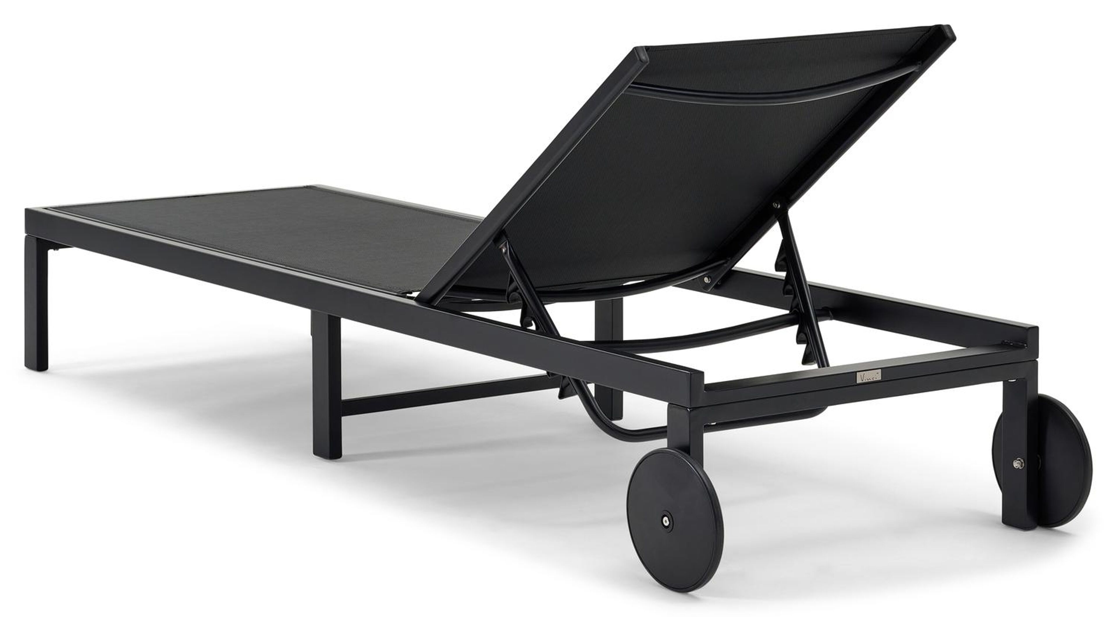Alba verstelbaar ligbed in zwart aluminium met zwart textilene
