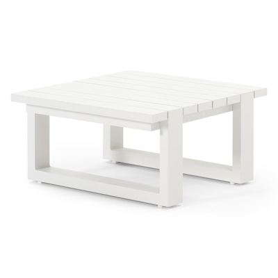 Turino loungetafel in wit aluminium - L 68 x B 70 x H 35 cm