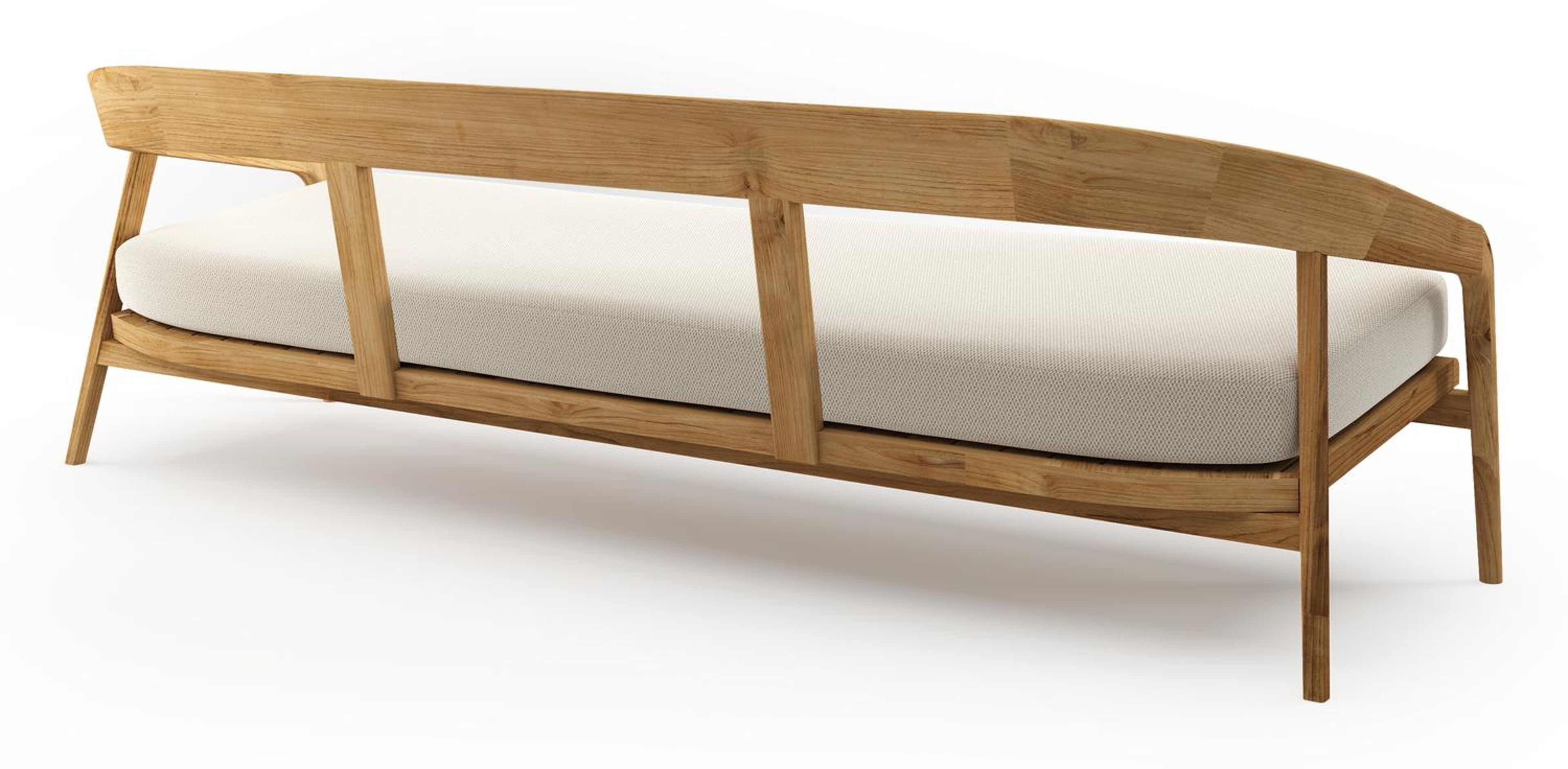 Lacrima loungebank 3-zit in teak met lopi marble all weather sunbrella® luxe kussen
