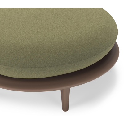 Bomero poef in taupe aluminium met heritage leaf all weather sunbrella® luxe kussen