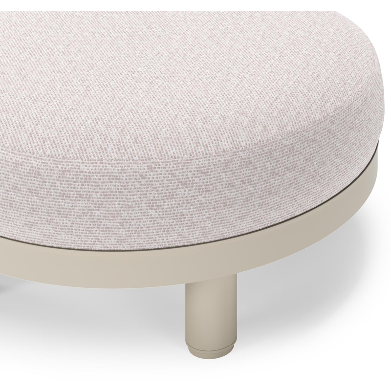 Donato lounge poef in beige aluminium met all weather sunbrella® luxe Wander Gobi kussen