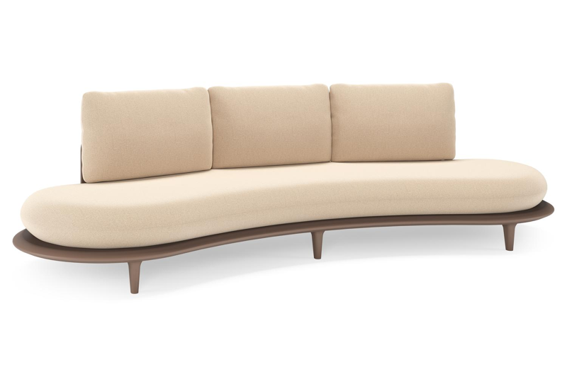 Bomero loungebank in taupe aluminium met natte heather beige all weather sunbrella® luxe kussen