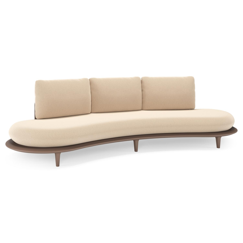 Bomero loungebank in taupe aluminium met natte heather beige all weather sunbrella® luxe kussen