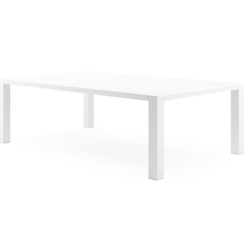 Nano tuintafel in wit aluminium en volkeramiek arctic white - L 240 x B 148 x H 75 cm