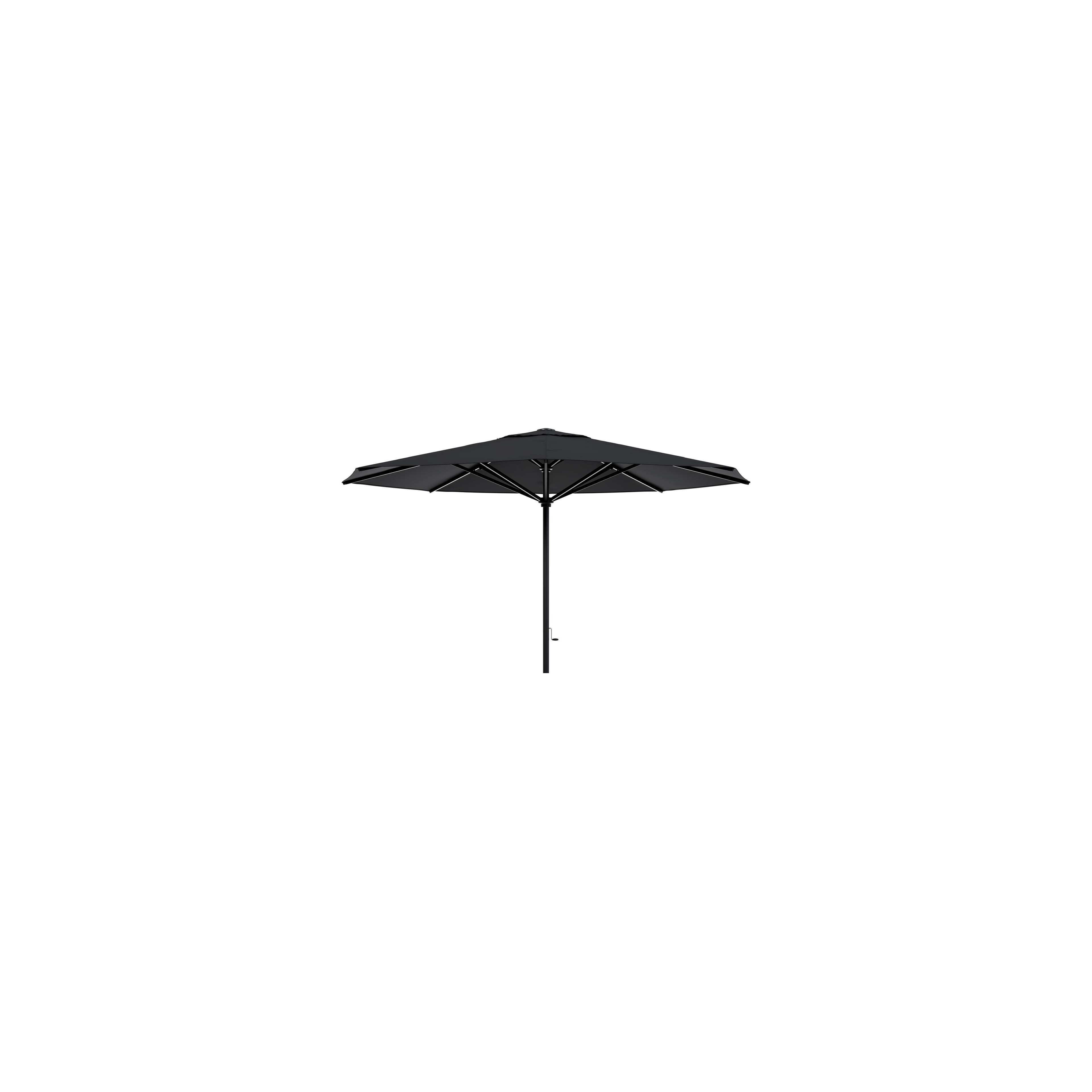 Solino staanparasol in zwart aluminium met zwart all weather sunbrella® premium parasoldoek - Dia. 400 cm (zonder voet)