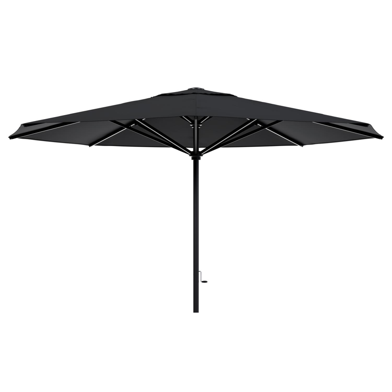 Solino staanparasol in zwart aluminium met zwart all weather sunbrella® premium parasoldoek - Dia. 400 cm (zonder voet)