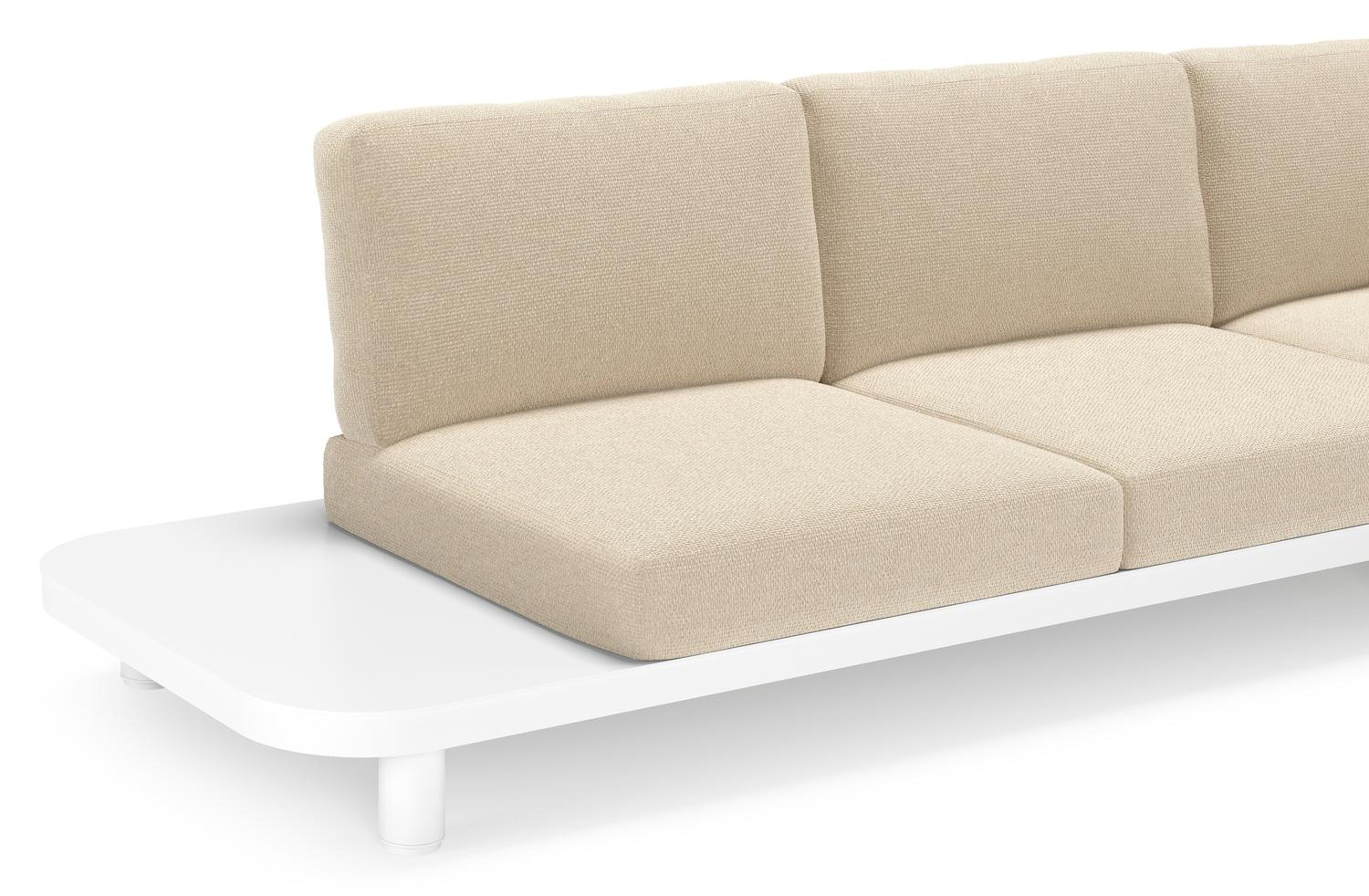 Donato loungehoek in wit aluminium met all weather cosytica Althea Chalk kussen