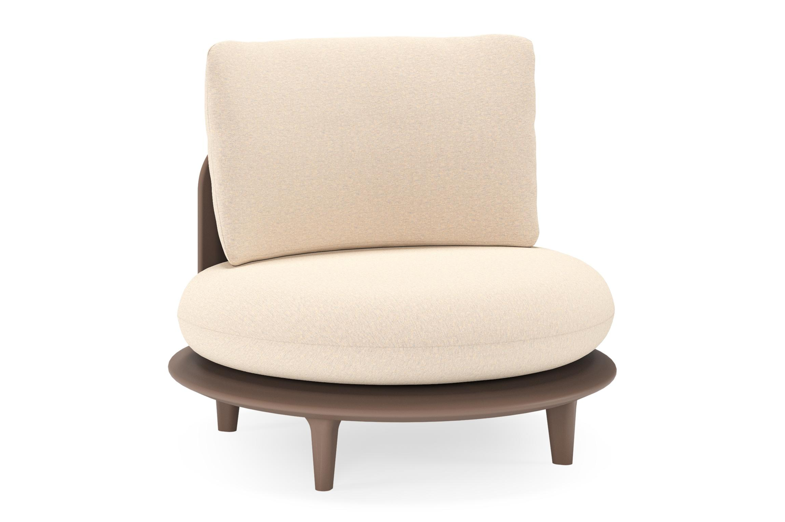 Bomero loungestoel in taupe aluminium met heritage papyrus all weather sunbrella® luxe kussen