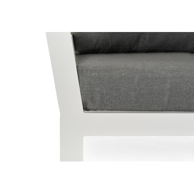 Occaro loungestoel 1-zit in wit aluminium met grijs weather+ softtouch kussen