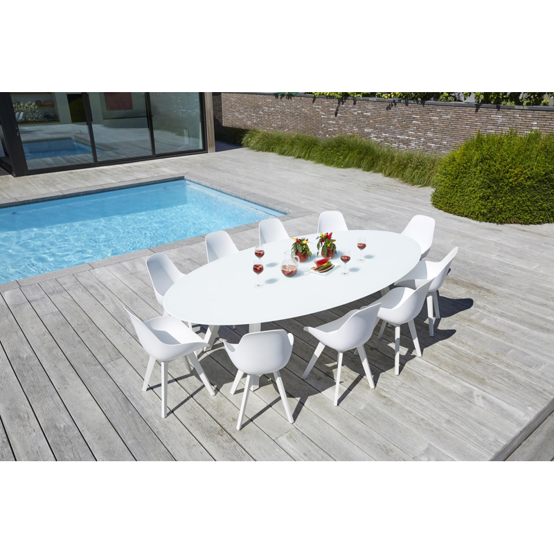 Mesa tuinstoel in wit aluminium en wit kunststof