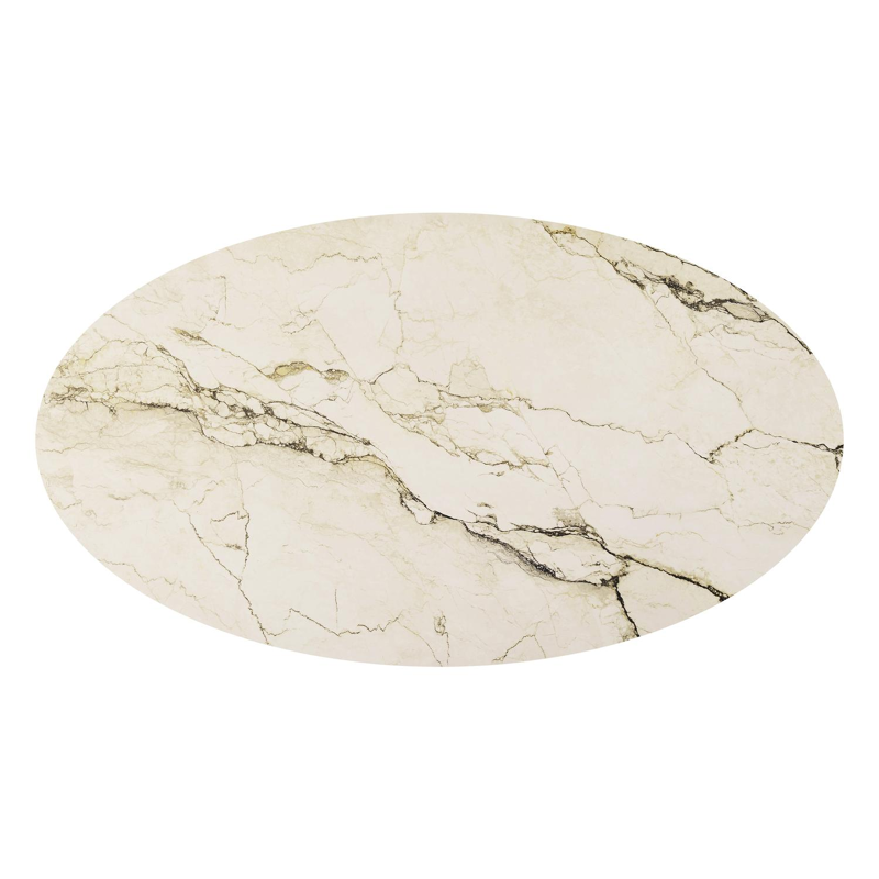 Fano tuintafel ovaal in aluminium beige en volkeramiek Colorado Dunes - L 240 x B 135 x H 75 cm