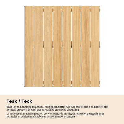 Madura tuintafel rechthoekig in wit aluminium en teak - L 255 x B 100 x H 74 cm