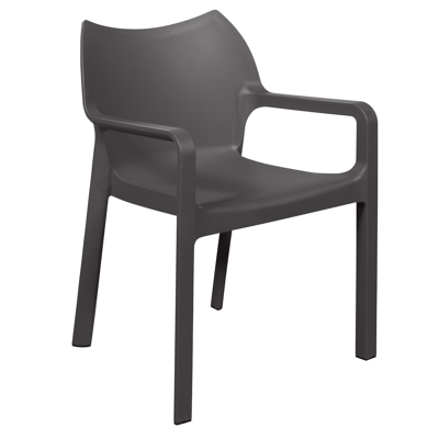 Diva stapelbare tuinstoel grijs - kunststof