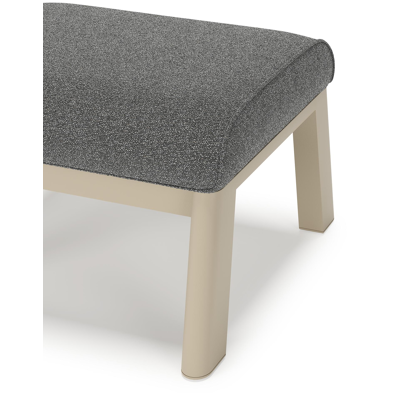 Cirello poef in beige aluminium met catania black all weather cosytica kussen