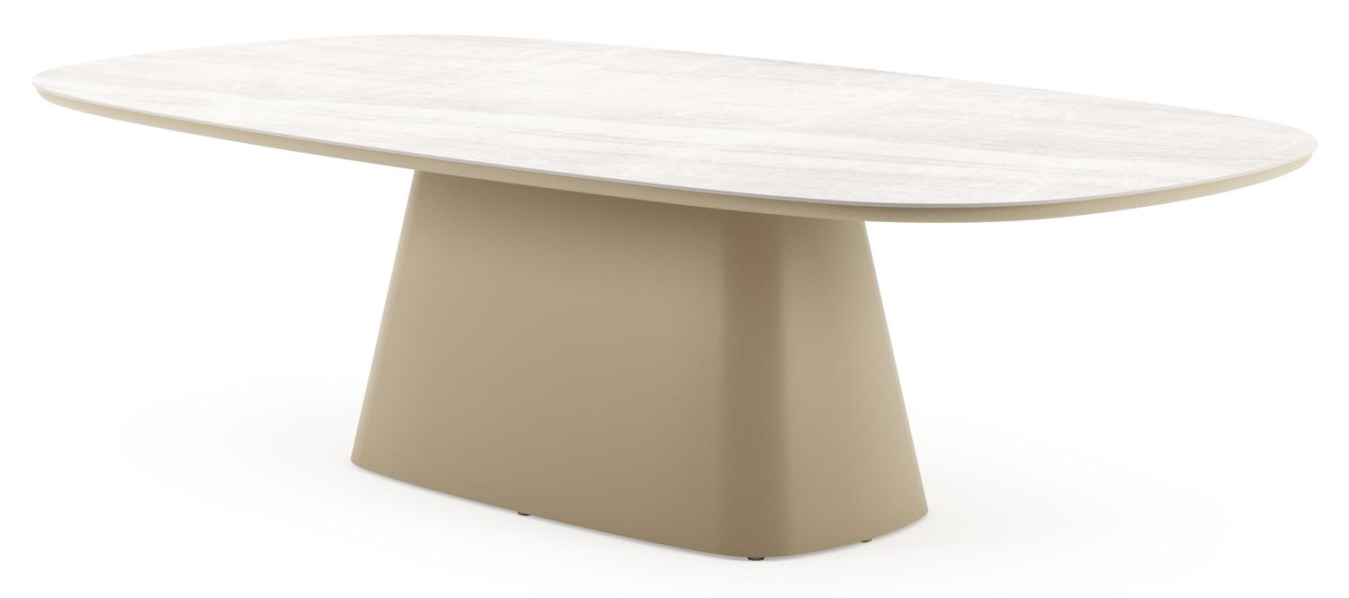 Amico tuintafel bombo xl in beige aluminium en volkeramiek Taj Mahal - L 270 x B 148 x H 73.5 cm