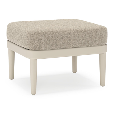 Orso poef in beige aluminium met Catania Beige all weather cosytica kussen
