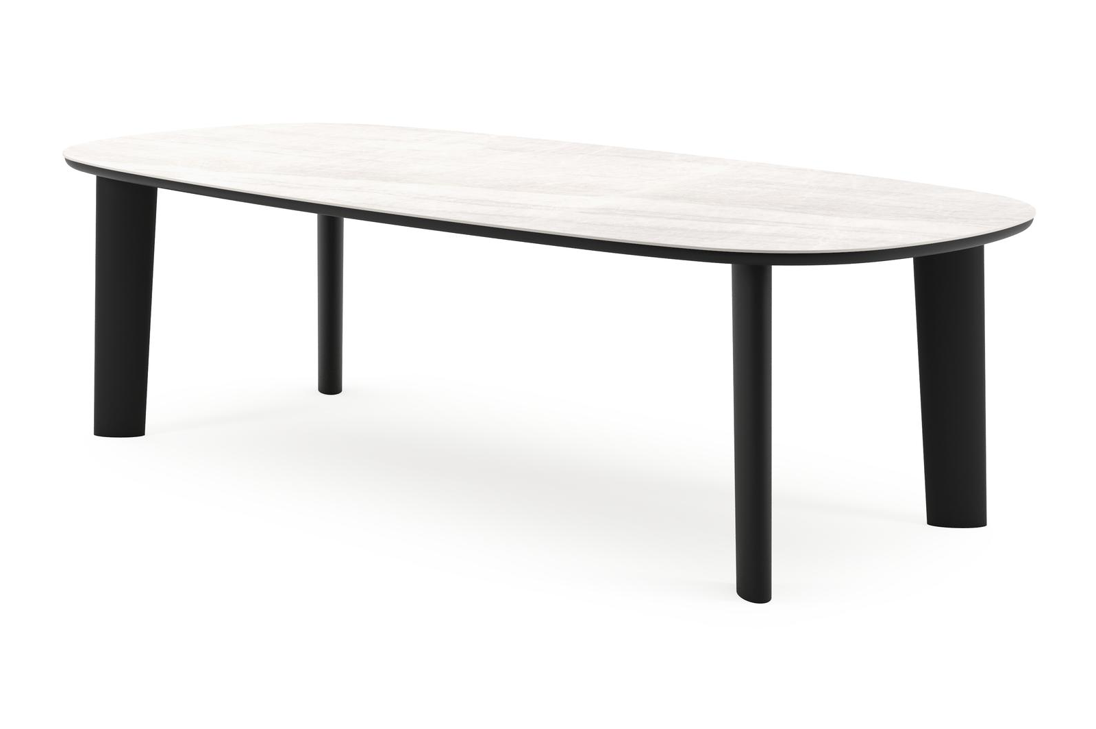 Amico tuintafel bombo in zwart aluminium en volkeramiek Taj Mahal - L 270 x B 125 x H 73.5 cm