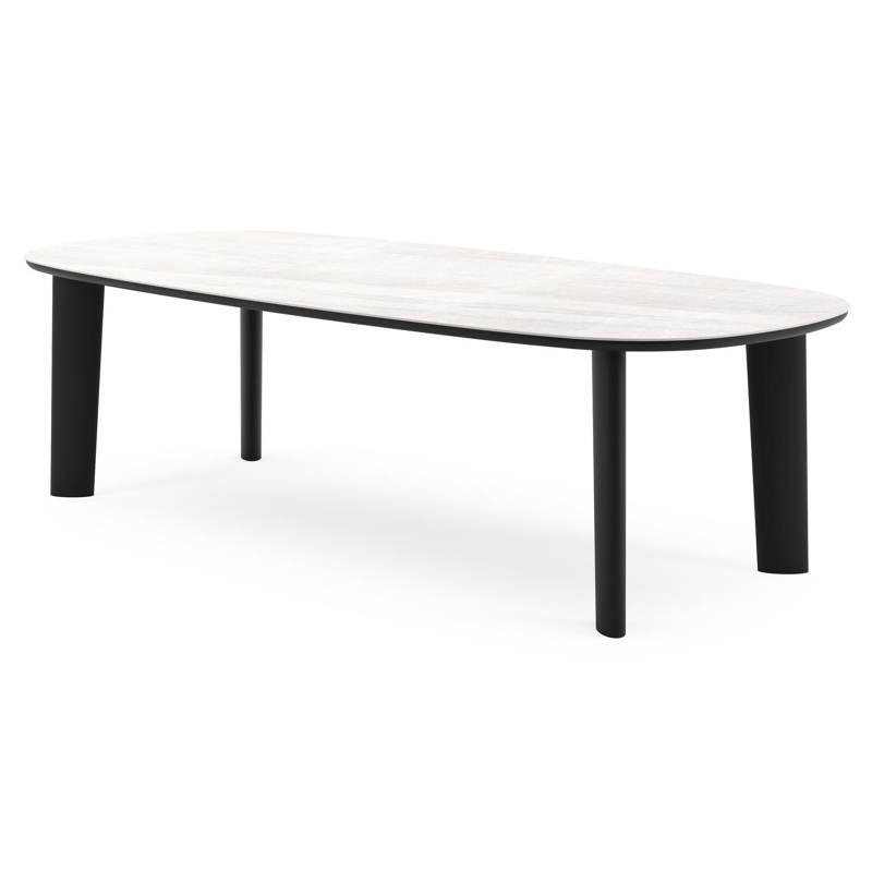 Amico tuintafel bombo in zwart aluminium en volkeramiek Taj Mahal - L 270 x B 125 x H 73.5 cm