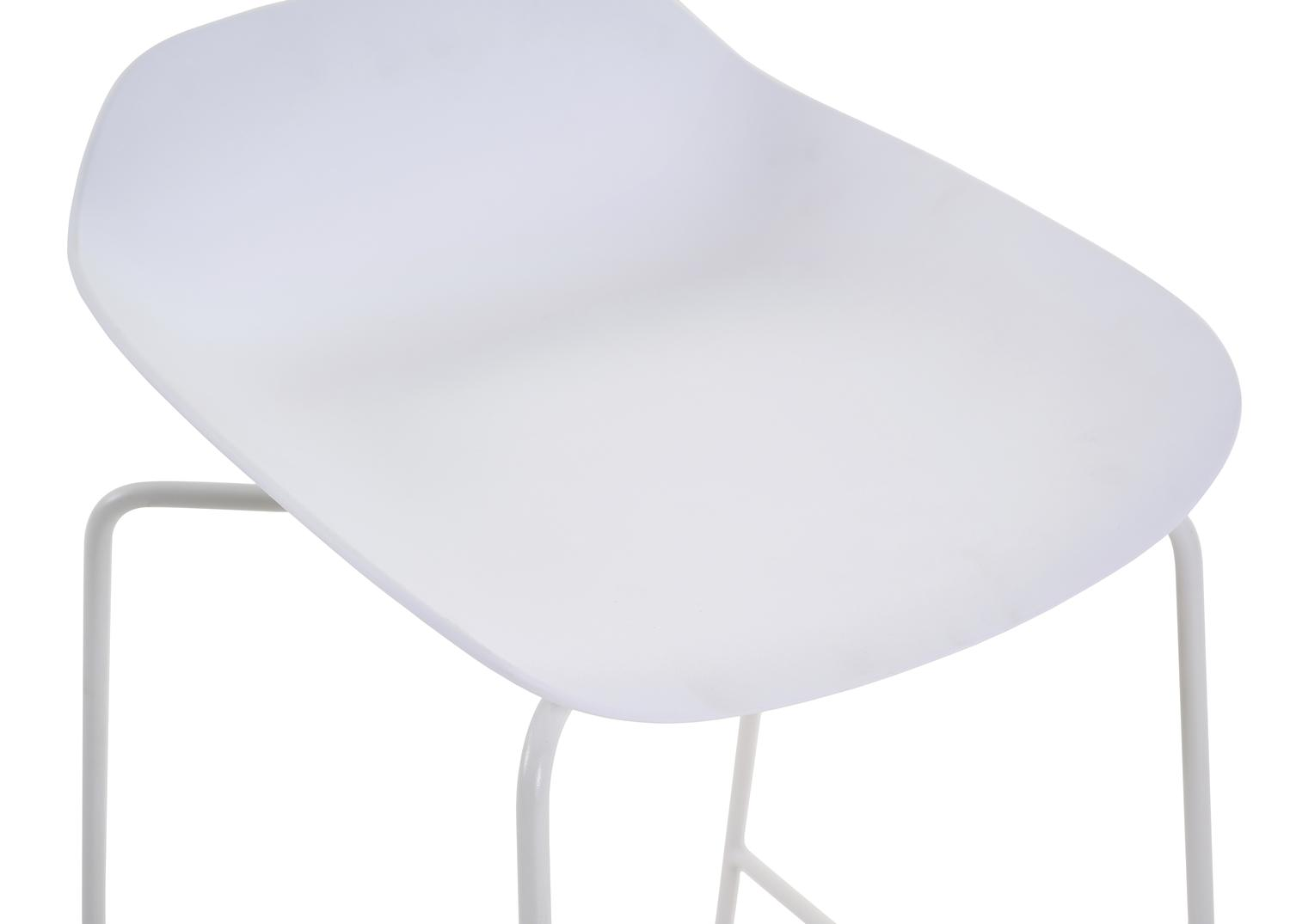 Verato barstoel in wit aluminium en wit kunststof