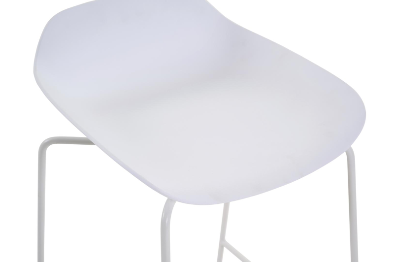 Verato barstoel in wit aluminium en wit kunststof