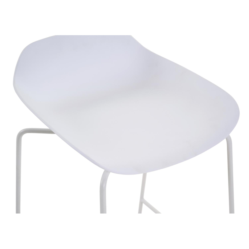 Verato barstoel in wit aluminium en wit kunststof