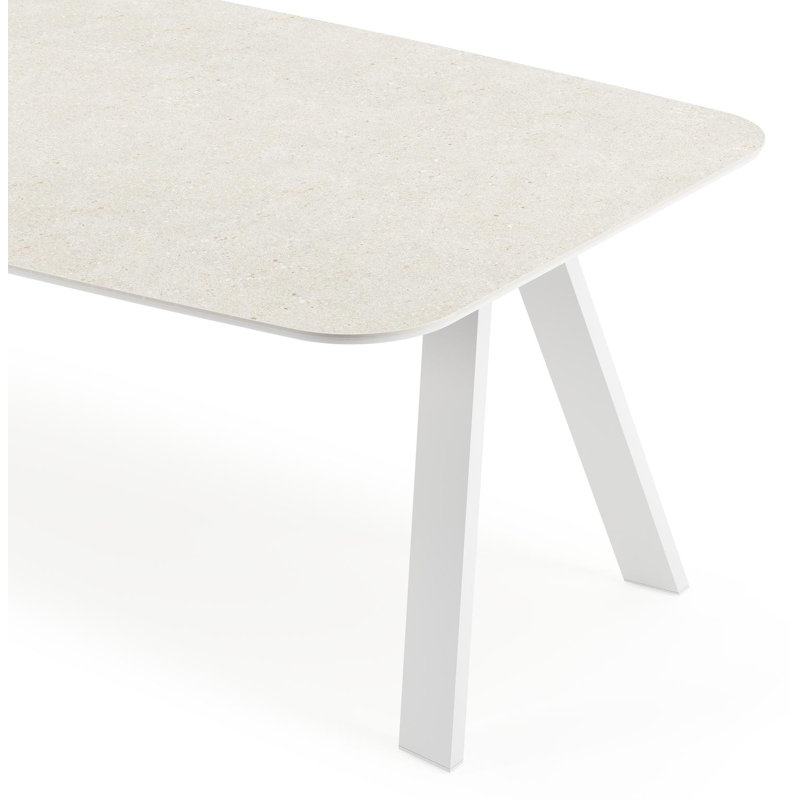 Cesano tuintafel in wit aluminium en volkeramiek shilin - L 255 x B 115 x H 75 cm