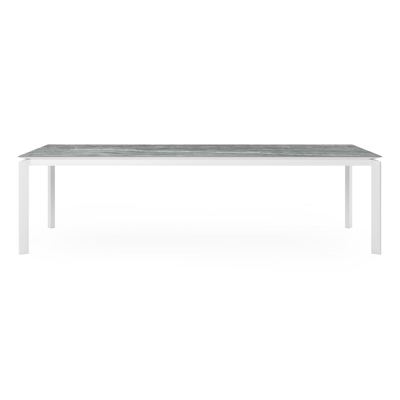 Cirello tuintafel in wit aluminium en volkeramiek mar del plata - L 280 x B 110 x H 75 cm