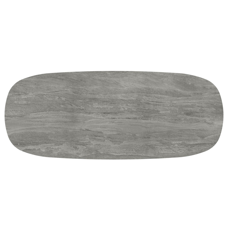 Amico tuintafel bombo in wit aluminium en volkeramiek Aspen Grey - L 320 x B 130 x H 73.5 cm