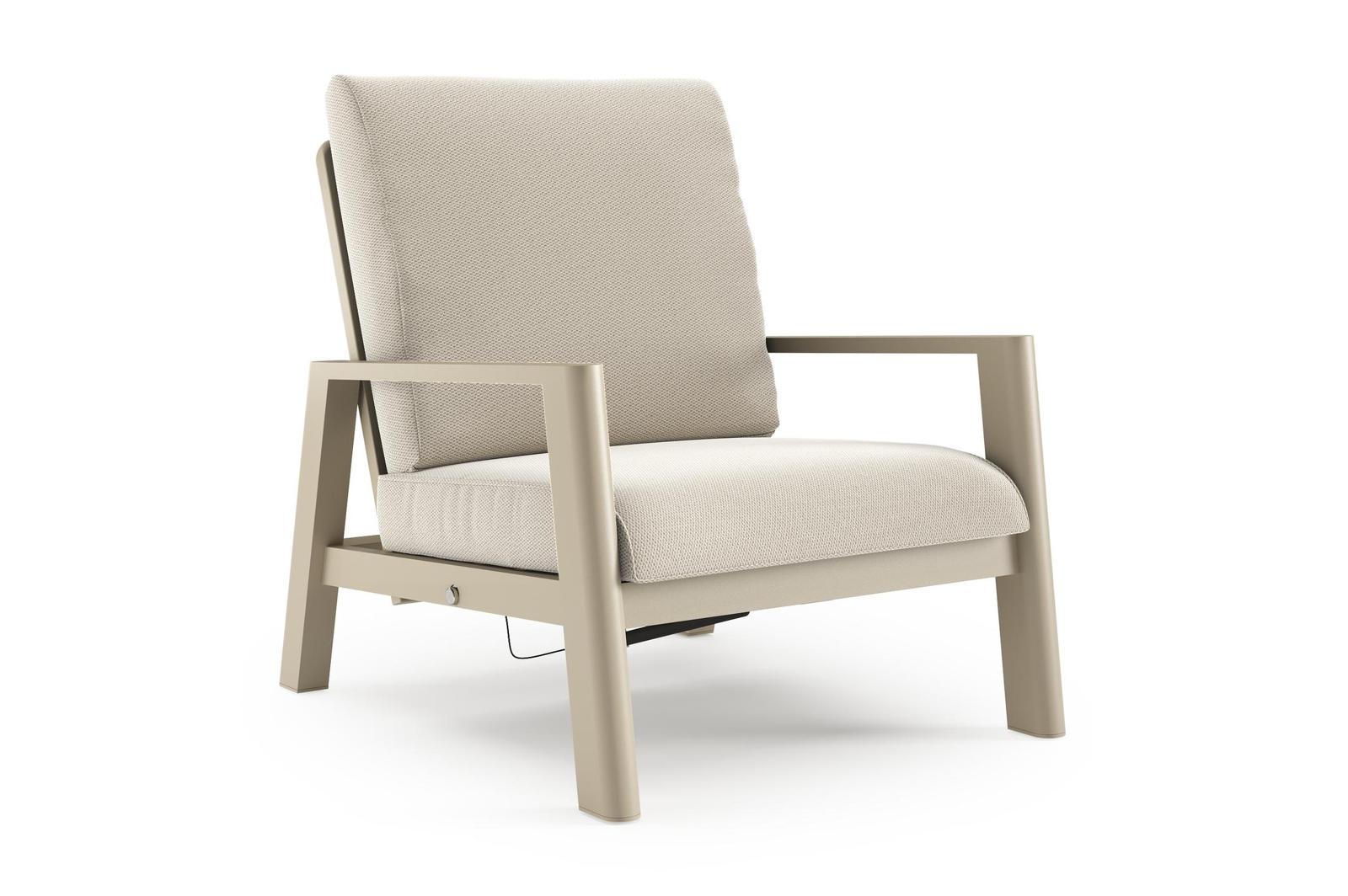 Cirello loungestoel in beige aluminium met lopi marble all weather sunbrella® luxe kussen