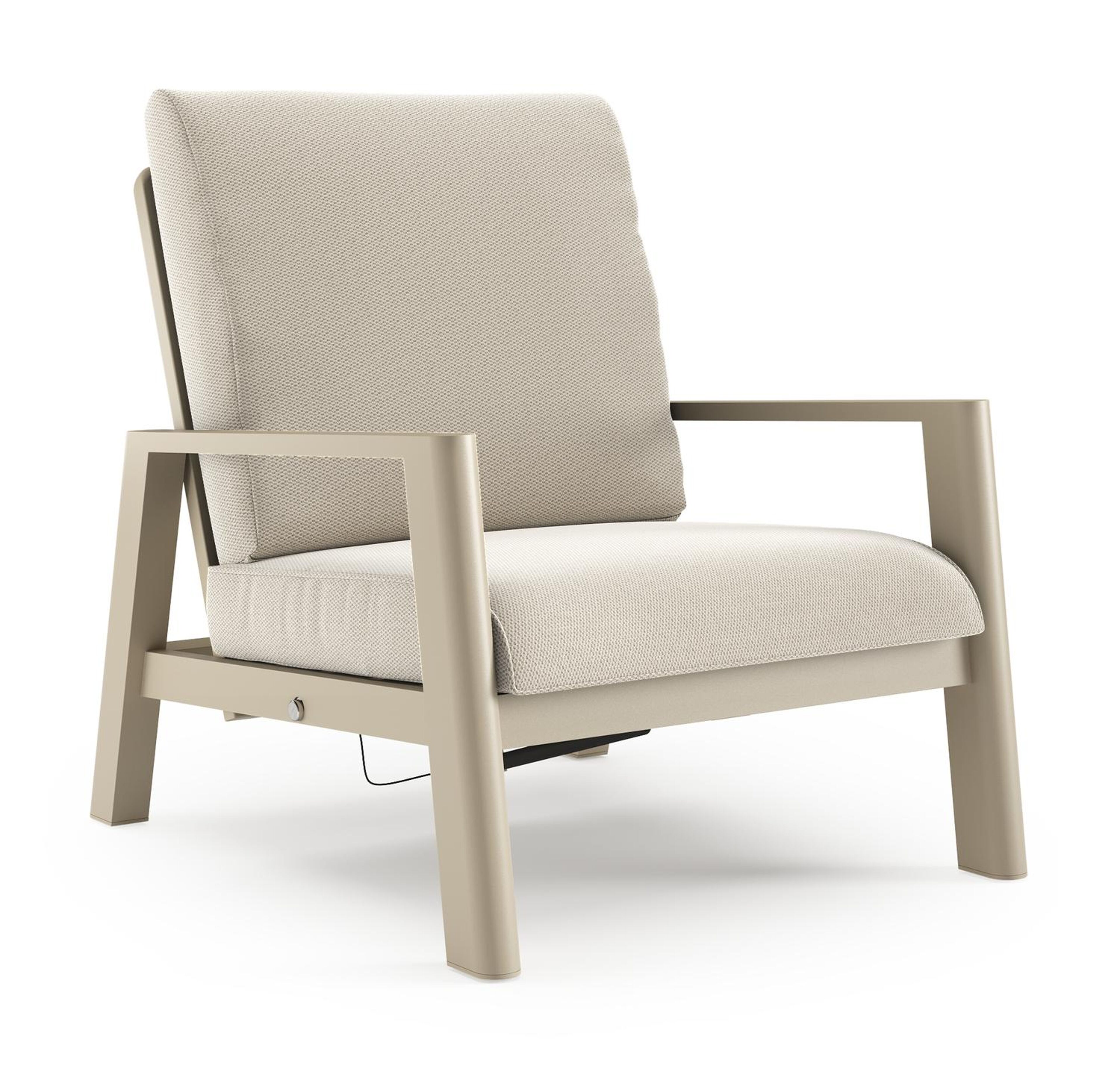 Cirello loungestoel in beige aluminium met lopi marble all weather sunbrella® luxe kussen