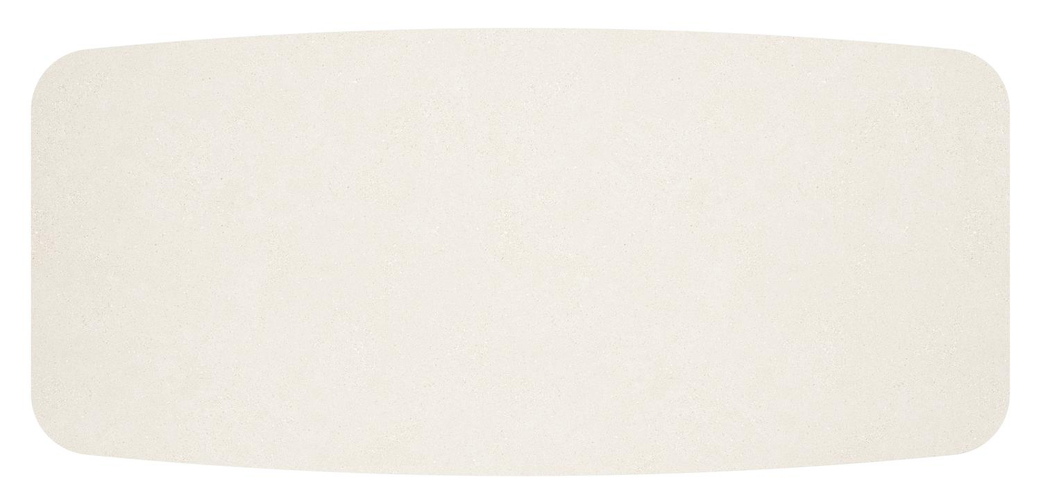 Mosa ensemble de jardin forme de bateau en aluminium blanc en sintered stone crema minerale avec 8 chaises de jardin Amalfi